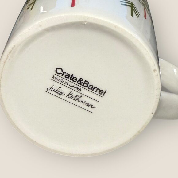 Crate & Barrel Julia Rothman Holiday Trees Ceramic Coffee Tea Cocoa Mug - Picture 5 of 6